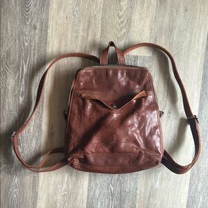 Spikes & Sparrow Chestnut Leather Backpack